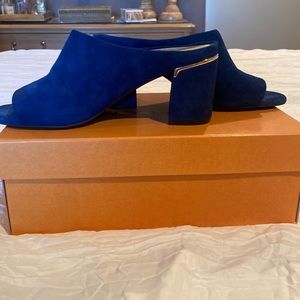 Cole Haan suede stack heel sandal